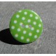 Bouton pois5 vert blanc 15mm