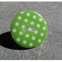 Bouton pois5  vert blanc 15 mm b70