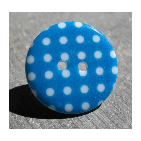 Bouton pois6 bleu blanc 23mm