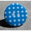 Bouton pois6  bleu blanc 23 mm b70