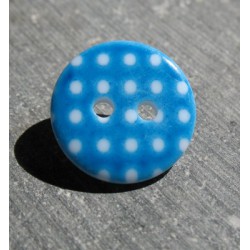 Bouton pois8  bleu blanc 15 mm b70