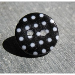 Bouton pois10  noir blanc 15 mm b70