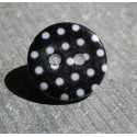 Bouton pois10 noir blanc 15mm