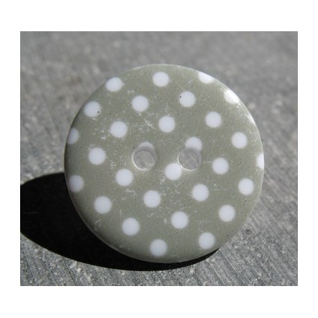 Bouton pois11 vert de gris 23 mm b70