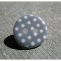 Bouton pois13 gris blanc 15mm