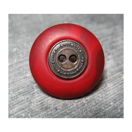 Bouton pneu rouge orange 23 mm b72