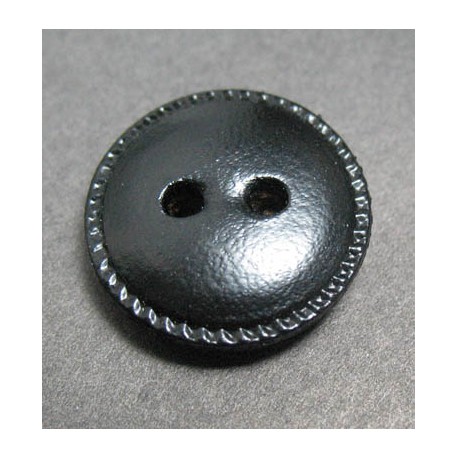 Bouton cuir noir 18 mm 20b