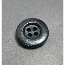 Bouton cuir noir 4t 15 mm 20b