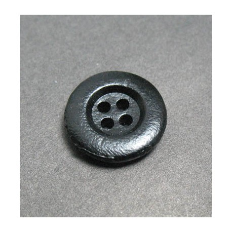 Bouton cuir noir 4t 15 mm 20b