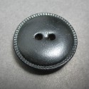 Bouton cuir noir 27 mm b20b