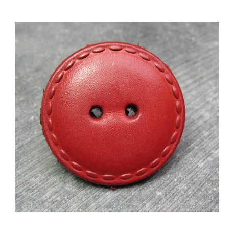 Bouton cuir rouge 36 mm b20b