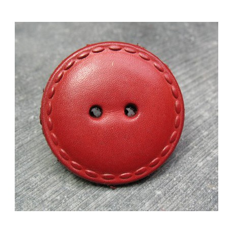 Bouton cuir rouge 36mm