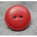Bouton cuir rouge 36 mm b20b