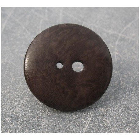 Bouton corozo grand petit trou marron 30 mm b50