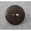 Bouton corozo grand petit trou marron 30mm 