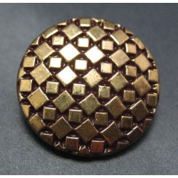 Bouton verre mosaique or bordeaux 23mm