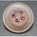 Bouton verre dépoli diamant rose 18 mm b16