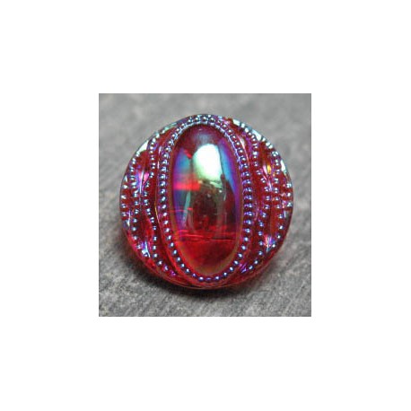 Bouton verre rubis irisé 14mm