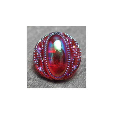 Bouton verre rubis irisé 14mm