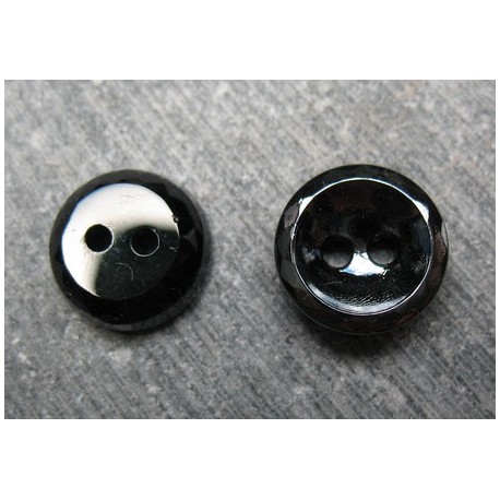 Bouton verre noir mini facette 11 mm b16