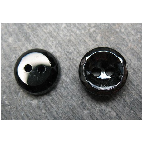 Bouton verre noir mini facette 11mm