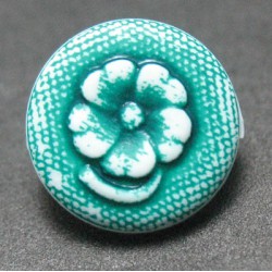 Bouton fleur verte 10 mm  b62