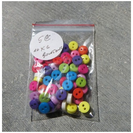 Lot 60 Boutons 6 mm