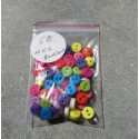 Lot 60 Boutons multicolores 6mm