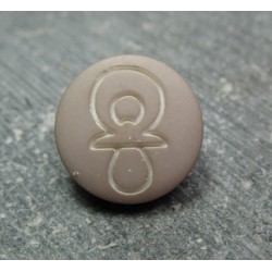 Bouton tétine beige 12 mm