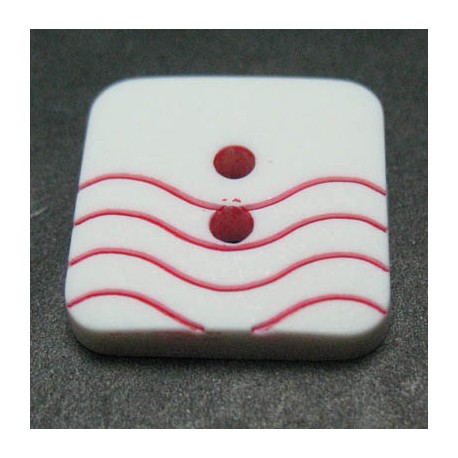 Bouton vague blanc rouge 15 mm b41