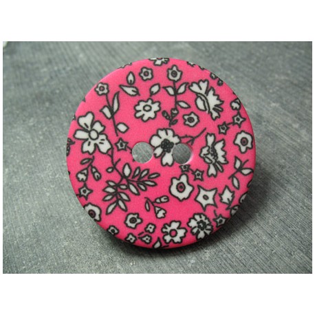 Bouton liberty style fuschia 45 mm