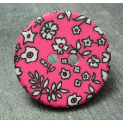 Bouton liberty style fuschia 34mm