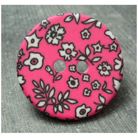 Bouton liberty style fuschia 34 mm