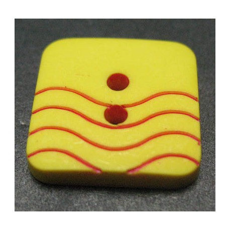 Bouton vague jaune rouge 15 mm b41