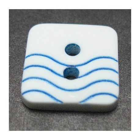 Bouton vague blanc bleu  12 mm b41