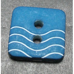 Bouton vague bleu pétrole 12mm