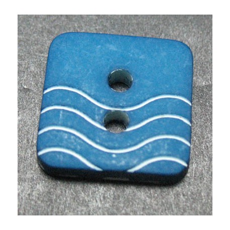 Bouton vague bleu petrole  12 mm  b41