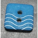 Bouton vague bleu petrole  12 mm  b41