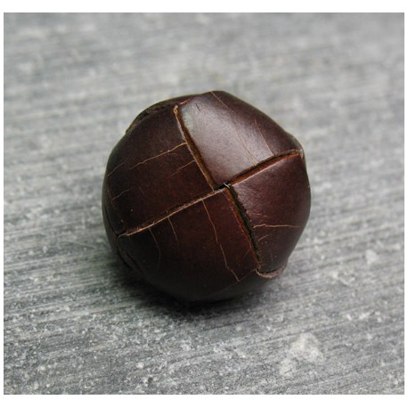 Bouton cuir marron foncé 16mm - auchtibouton