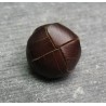 Bouton cuir marron fonçé 16 mm