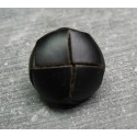 Bouton cuir noir mat 16mm
