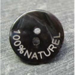 Bouton nacre noir 100 % naturel 18 mm