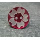 Bouton nacre fleur laser fuschia 18 mm