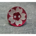 Bouton nacre fleur laser fuschia 18mm