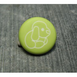 Bouton chien peluche vert pomme 15mm