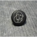 Bouton chien peluche noir 13 mm