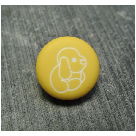 Bouton chien peluche jaune 13 mm