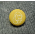 Bouton chien peluche jaune 13 mm