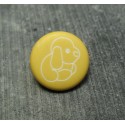 Bouton chien peluche jaune 15mm