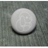 Bouton chien peluche gris bleu 15 mm